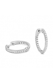 Pendientes Criollas de oro blanco de 18 Kt con diamantes de 0,60 ct