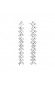 Pendientes Largos de oro blanco de 18 Kt con diamantes de 1,85 ct