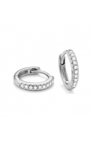 Pendientes Criollas de oro blanco de 18 Kt con diamantes de 0,08 a 0,18 ct