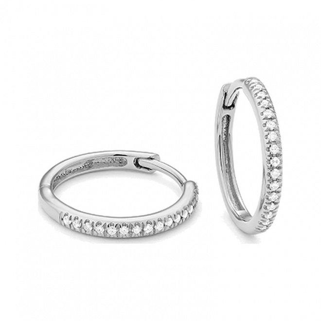 Pendientes Criollas de oro blanco de 18 Kt con diamantes de 0,08 a 0,18 ct