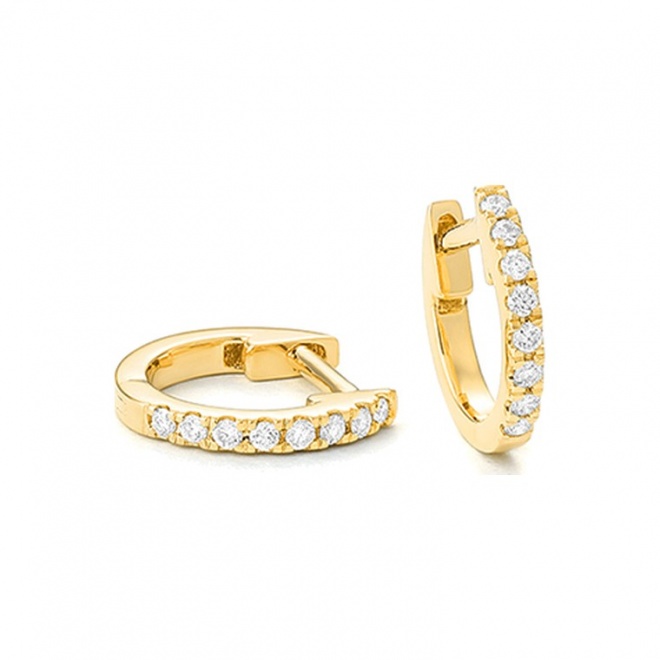 Pendientes Criollas de oro amarillo de 18 Kt con diamantes de 0,10 a 1,25 ct