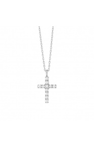 Colgante Cruz de oro blanco de 18 Kt con diamantes de 0,10 a 0,38 ct