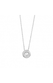 Colgante Solitario de oro blanco de 18 Kt con diamante de 0,05 a 0,50 ct