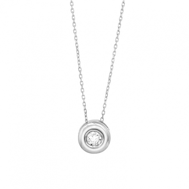 Colgante Solitario de oro blanco de 18 Kt con diamante de 0,05 a 0,50 ct