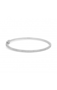 Esclava de oro blanco de 18 Kt con diamantes de 0,48 ct