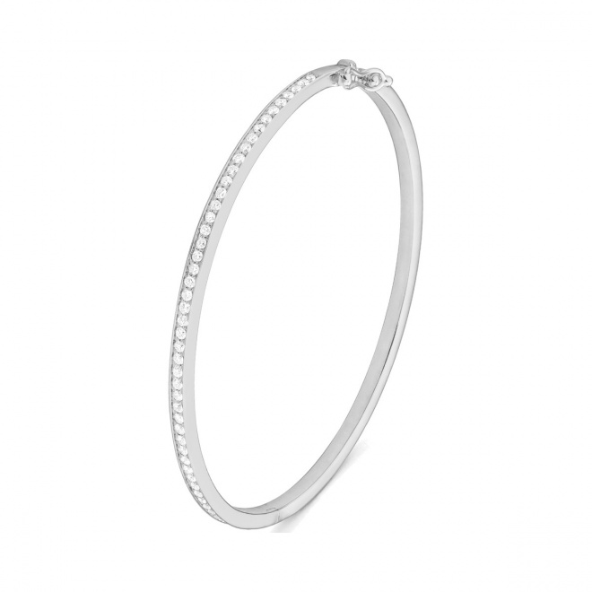 Esclava de oro blanco de 18 Kt con diamantes de 0,85 ct
