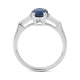 Anillo de oro blanco de 18 Kt con zafiro azul de 2,05 ct y diamantes de 0,45 ct