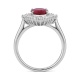 Anillo Bailarina de oro blanco de 18 Kt con rubelita de 1,92 ct y diamantes de 1,00 ct