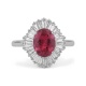 Anillo Bailarina de oro blanco de 18 Kt con rubelita de 1,92 ct y diamantes de 1,00 ct