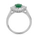 Anillo Bailarina de oro blanco de 18 Kt con esmeralda de 1,35 ct y diamantes de 0,70 ct