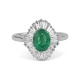 Anillo Bailarina de oro blanco de 18 Kt con esmeralda de 1,35 ct y diamantes de 0,70 ct