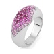 Anillo Pavé de oro blanco de 18 Kt con zafiro rosa de 1,90 ct