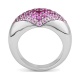 Anillo Pavé de oro blanco de 18 Kt con zafiro rosa de 1,90 ct