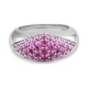 Anillo Pavé de oro blanco de 18 Kt con zafiro rosa de 1,90 ct