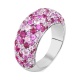 Anillo Pavé de oro blanco de 18 Kt con zafiro rosa de 4,15 ct