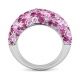 Anillo Pavé de oro blanco de 18 Kt con zafiro rosa de 4,15 ct