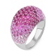 Anillo Pavé de oro blanco de 18 Kt con zafiro rosa de 5,15 ct