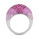 Anillo Pavé de oro blanco de 18 Kt con zafiro rosa de 5,15 ct