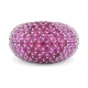 Anillo Pavé de oro blanco de 18 Kt con zafiro rosa de 5,15 ct