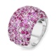 Anillo Pavé de oro blanco de 18 Kt con zafiro rosa de 8,65 ct