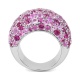 Anillo Pavé de oro blanco de 18 Kt con zafiro rosa de 8,65 ct