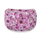Anillo Pavé de oro blanco de 18 Kt con zafiro rosa de 8,65 ct