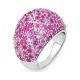 Anillo Pavé de oro blanco de 18 Kt con zafiro rosa de 7,70 ct