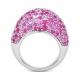 Anillo Pavé de oro blanco de 18 Kt con zafiro rosa de 7,70 ct