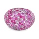 Anillo Pavé de oro blanco de 18 Kt con zafiro rosa de 7,70 ct