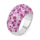 Anillo Pavé de oro blanco de 18 Kt con zafiro rosa de 5,65 ct