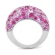 Anillo Pavé de oro blanco de 18 Kt con zafiro rosa de 5,65 ct