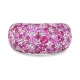 Anillo Pavé de oro blanco de 18 Kt con zafiro rosa de 5,65 ct