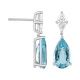 Pendientes Largos de oro blanco de 18 Kt con aguamarina de 4,80 ct y diamantes de 0,63 ct