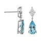 Pendientes Largos de oro blanco de 18 Kt con aguamarina de 2,90 ct y diamantes de 0,65 ct