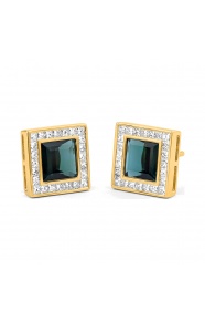 Pendientes de oro amarillo de 18 Kt con turmalina de 2,85 ct y diamantes de 3,88 ct
