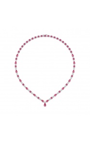 Collar de oro blanco de 18 Kt con espinelas de 16,35 ct y diamantes de 5,15 ct