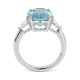 Anillo de oro blanco de 18 Kt con aguamarina de 5,13 ct y diamantes de 0,35 ct