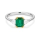 Anillo de oro de 18 Kt con esmeralda de 0,86 ct y diamantes de 0,29 ct