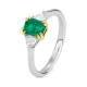 Anillo de oro de 18 Kt con esmeralda y diamantes de 0,29 ct