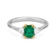 Anillo de oro de 18 Kt con esmeralda y diamantes de 0,29 ct