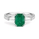 Anillo de oro blanco de 18 Kt con esmeralda de 1,85 ct y diamantes de 0,45 ct