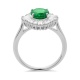 Anillo Bailarina de oro blanco de 18 Kt con piedra de color y diamantes
