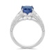 Anillo de oro blanco de 18 Kt con zafiro azul de 3,63 ct y diamantes de 1,29 ct