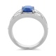 Anillo de oro blanco de 18 Kt con zafiro azul de 2,44 ct y diamantes de 1,72 ct