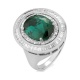 Anillo de oro blanco de 18 Kt con turmalina