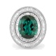 Anillo de oro blanco de 18 Kt con turmalina