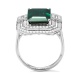 Anillo de oro blanco de 18 Kt con turmalina de 6,49 ct y diamantes de 0,80 ct