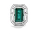 Anillo de oro blanco de 18 Kt con turmalina de 6,49 ct y diamantes de 0,80 ct