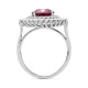 Anillo de oro blanco de 18 Kt con rubelita de 3,21 ct y diamantes de 1,09 ct