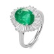 Anillo Bailarina de oro blanco de 18 Kt con esmeralda de 1,80 ct y diamantes de 1,29 ct
